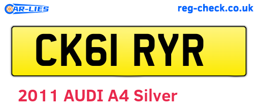 CK61RYR are the vehicle registration plates.