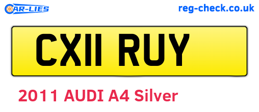 CX11RUY are the vehicle registration plates.