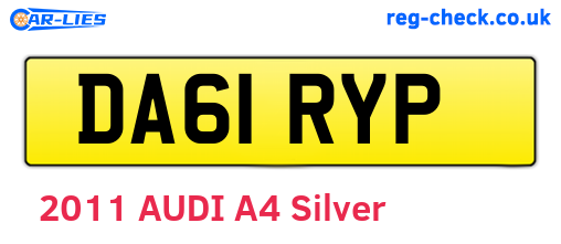 DA61RYP are the vehicle registration plates.
