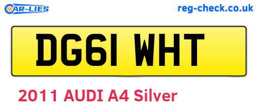 DG61WHT are the vehicle registration plates.