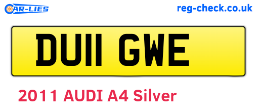 DU11GWE are the vehicle registration plates.