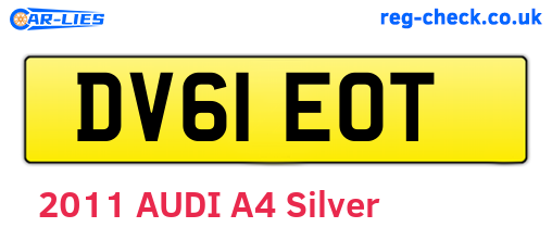 DV61EOT are the vehicle registration plates.