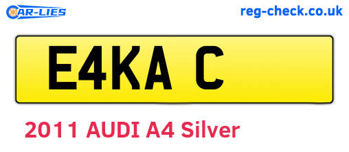 E4KAC are the vehicle registration plates.