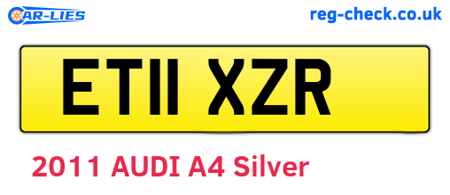 ET11XZR are the vehicle registration plates.
