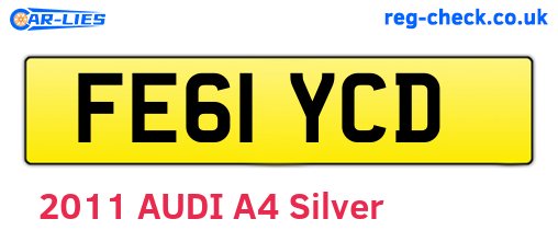 FE61YCD are the vehicle registration plates.