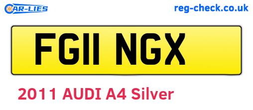 FG11NGX are the vehicle registration plates.