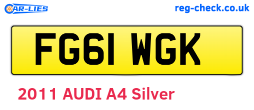 FG61WGK are the vehicle registration plates.