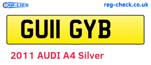 GU11GYB are the vehicle registration plates.