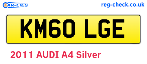 KM60LGE are the vehicle registration plates.