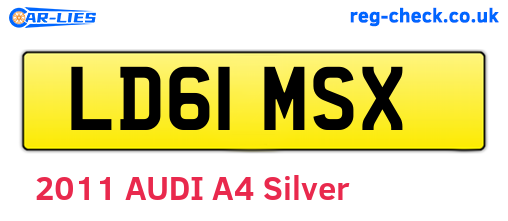 LD61MSX are the vehicle registration plates.