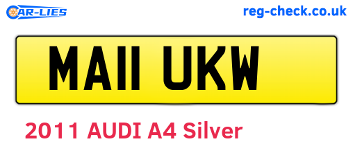 MA11UKW are the vehicle registration plates.