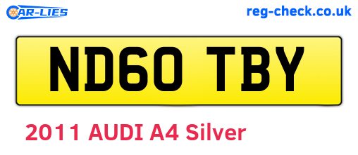 ND60TBY are the vehicle registration plates.