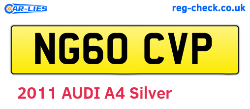 NG60CVP are the vehicle registration plates.