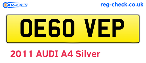 OE60VEP are the vehicle registration plates.