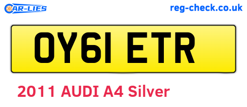 OY61ETR are the vehicle registration plates.