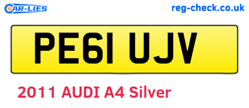 PE61UJV are the vehicle registration plates.