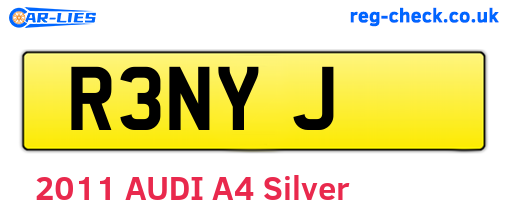 R3NYJ are the vehicle registration plates.