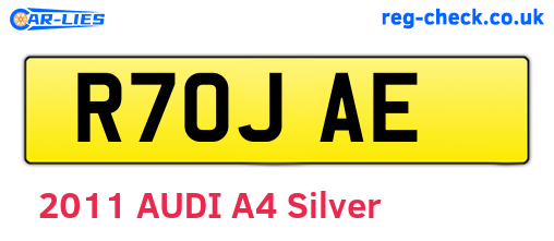 R70JAE are the vehicle registration plates.