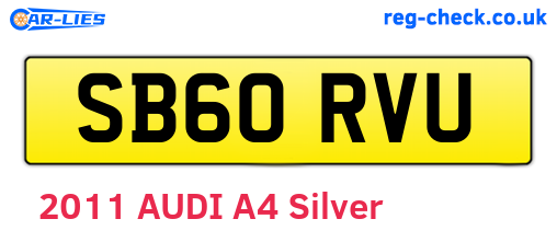 SB60RVU are the vehicle registration plates.
