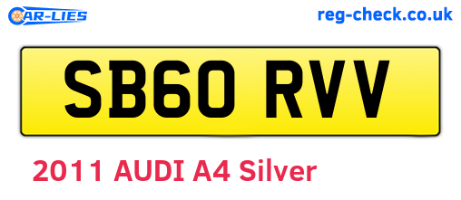 SB60RVV are the vehicle registration plates.