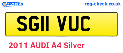 SG11VUC are the vehicle registration plates.