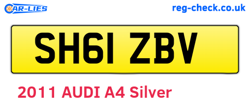 SH61ZBV are the vehicle registration plates.