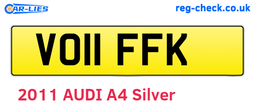 VO11FFK are the vehicle registration plates.