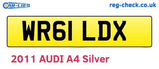 WR61LDX are the vehicle registration plates.