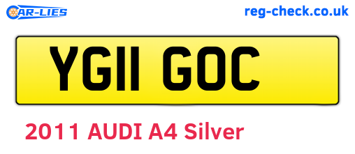 YG11GOC are the vehicle registration plates.