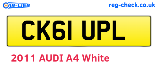 CK61UPL are the vehicle registration plates.