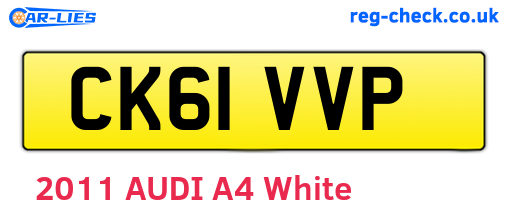 CK61VVP are the vehicle registration plates.