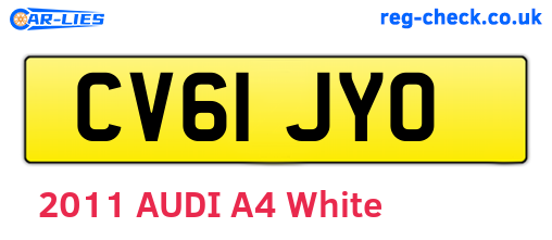 CV61JYO are the vehicle registration plates.