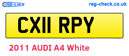 CX11RPY are the vehicle registration plates.