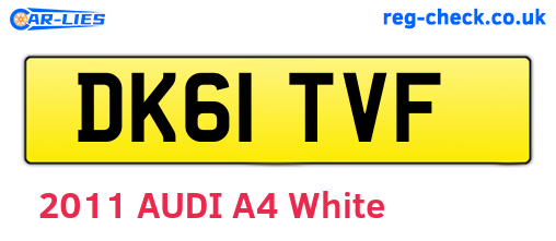 DK61TVF are the vehicle registration plates.