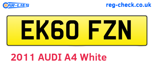 EK60FZN are the vehicle registration plates.
