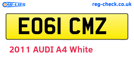EO61CMZ are the vehicle registration plates.