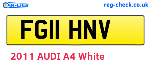 FG11HNV are the vehicle registration plates.