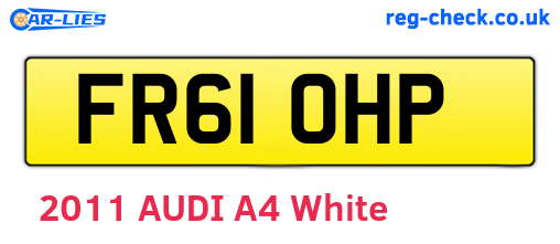 FR61OHP are the vehicle registration plates.