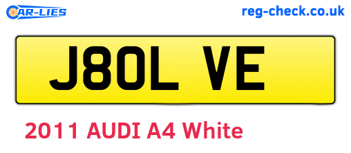 J80LVE are the vehicle registration plates.