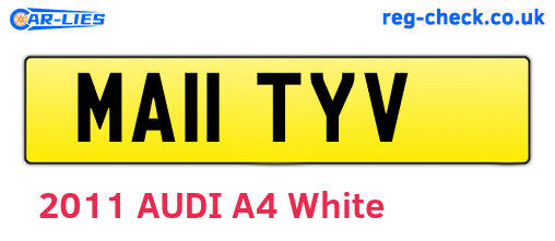 MA11TYV are the vehicle registration plates.