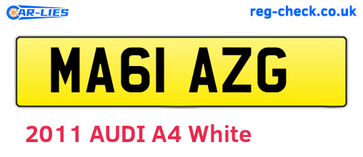 MA61AZG are the vehicle registration plates.