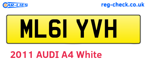 ML61YVH are the vehicle registration plates.
