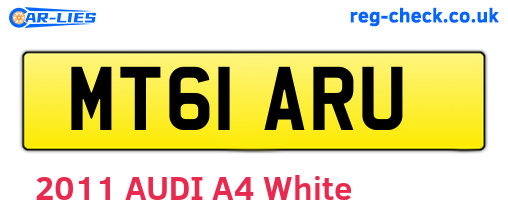 MT61ARU are the vehicle registration plates.