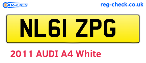 NL61ZPG are the vehicle registration plates.