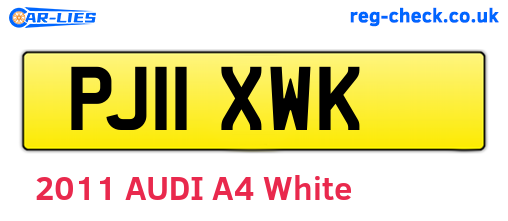 PJ11XWK are the vehicle registration plates.