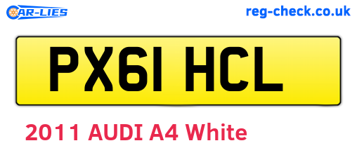 PX61HCL are the vehicle registration plates.