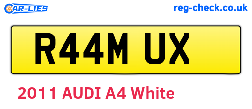 R44MUX are the vehicle registration plates.