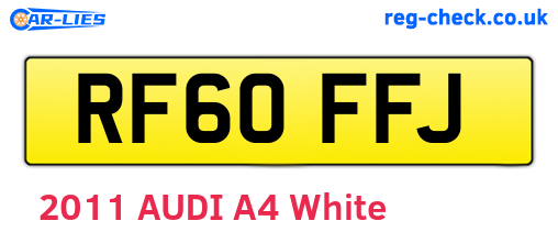 RF60FFJ are the vehicle registration plates.