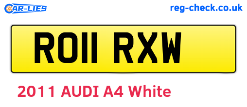 RO11RXW are the vehicle registration plates.
