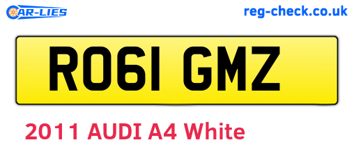 RO61GMZ are the vehicle registration plates.